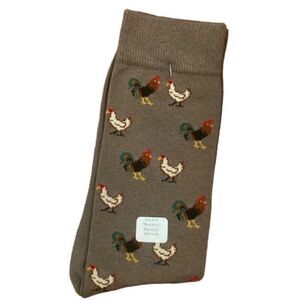 Chicken Socks, Brown, Size L